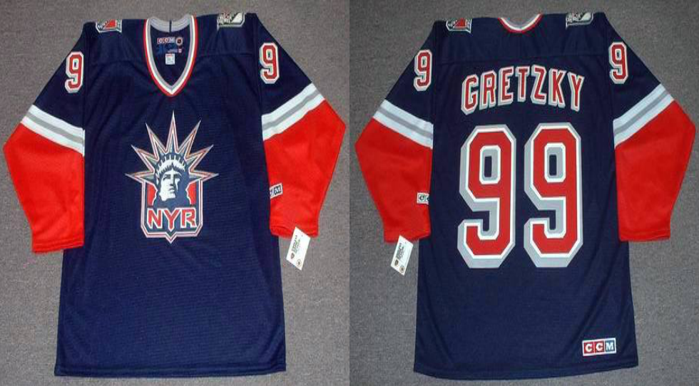 2019 Men New York Rangers #99 Gretzky blue CCM NHL jerseys